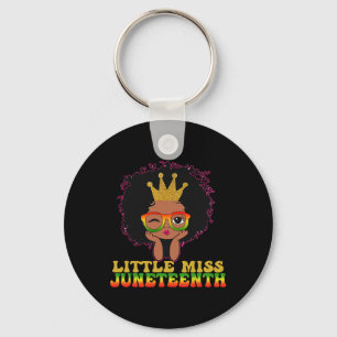 Miss Juneteenth Celebrate June 19th Black Girl Kid Keychain