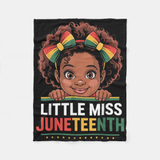 Miss Juneteenth Freedom Black American African Gir Fleece Blanket