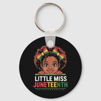 Miss Juneteenth Freedom Black American African Gir Keychain