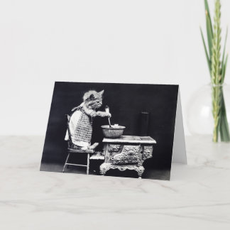 Miss Kitten Cooking Card