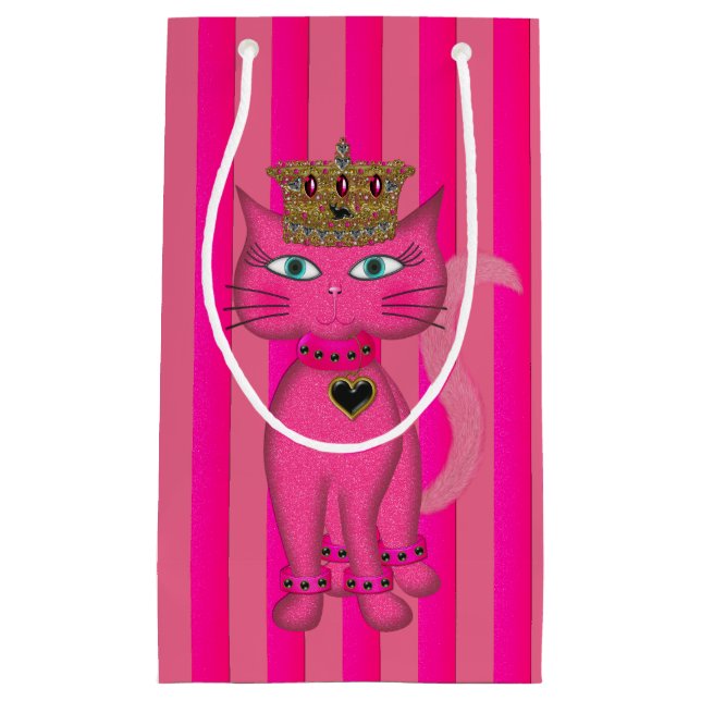Miss Kitty, Pink Glitter 2s-GIFT BAG S (Front)