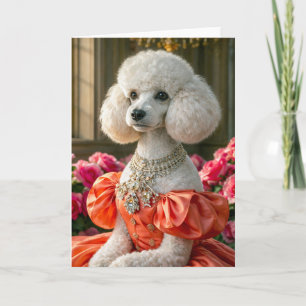 Miss Lady Rose Poodle Blank Card
