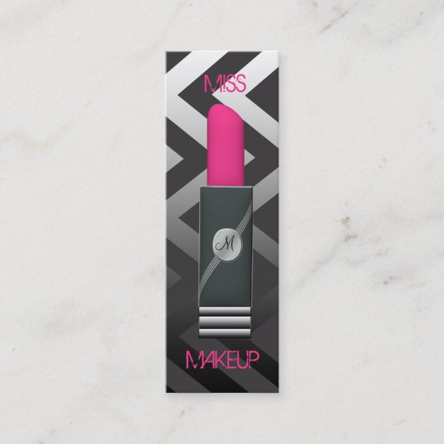 Miss Makeup Pink 2 Mini Business Card (Front)