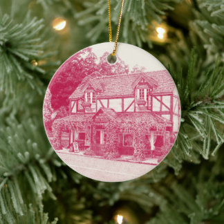 'Miss Marple's Tea Room' (Raspberry) - Ceramic Ornament