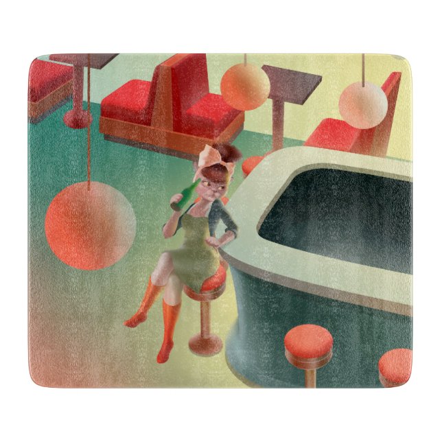 Miss Meow – Late Night Bar Series Cutting Board (Front)