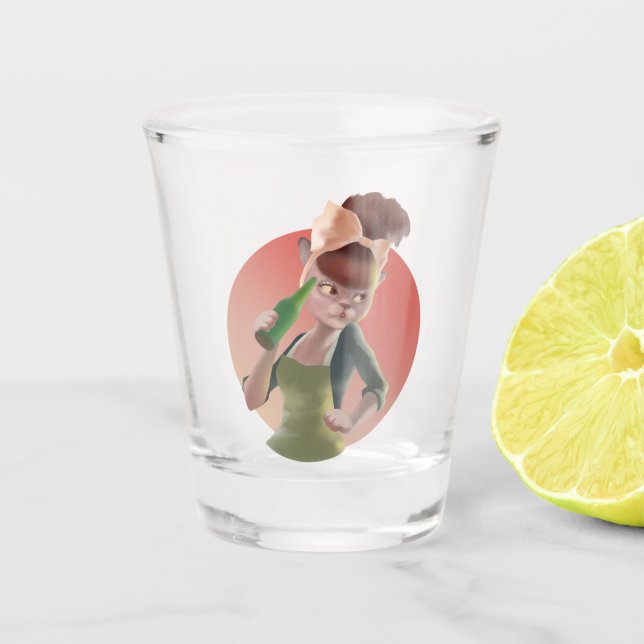 Miss Meow – Late Night Bar Series Shot Glass (Front)