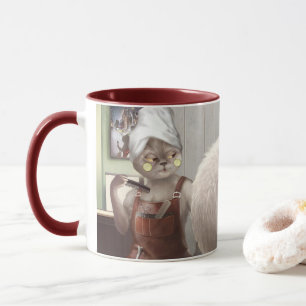 Miss Meow & Smile Pup: Barber Shop Breeze Art Mug