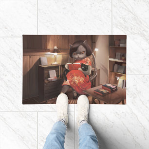Miss Meow – Vintage Cat Reading Time Doormat
