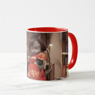 Miss Meow – Vintage Cat Reading Time Mug