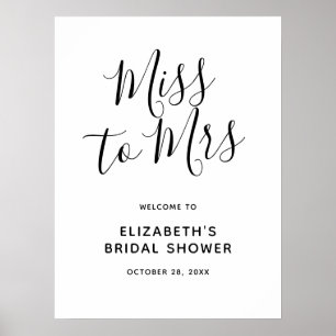 Miss minimaliste à Mme Fête des mariées Affiche de
