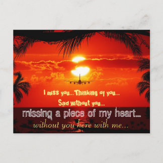 Miss Missing Sad Lonely Heart Broken Postcard