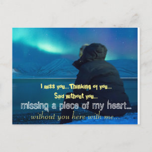 Miss Missing Sad Lonely Heart Broken Postcard