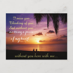 Miss Missing Sad Lonely Heart Broken Postcard