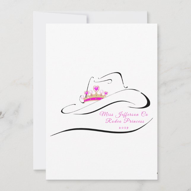 Miss Mme Rodeo Pageant de la Couronne Cartes de no (Devant)