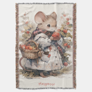 Miss Mousey Beatrix Potter Style Throw Blanket