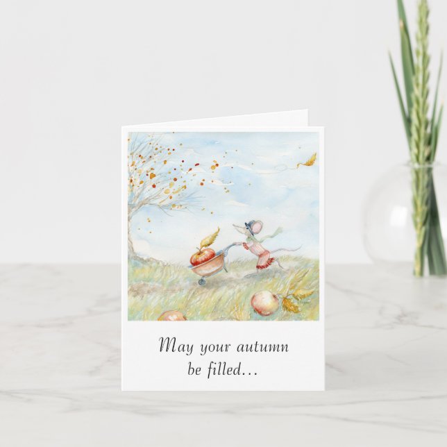 "Miss Mousie's Harvest" Notecard (Front)