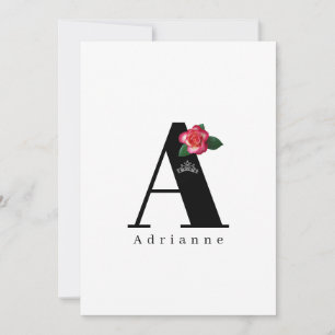 Miss Mrs. Pageant Crown Flat Note Cards-Rose Card