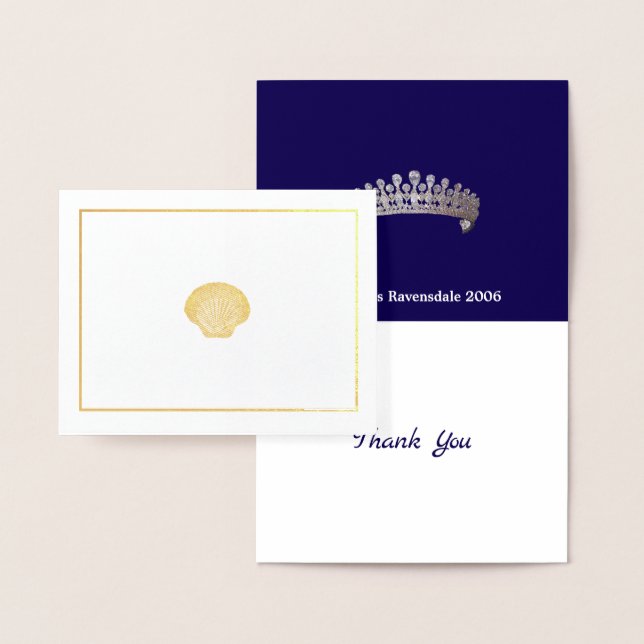 Miss Mrs. Pageant Crown Shell Thank You Foil Card (Display)
