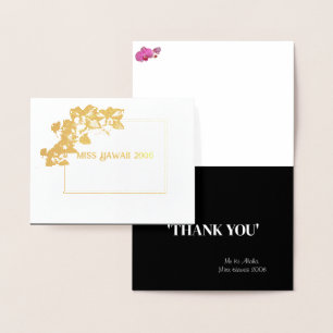Miss Mrs. Pageant Orchid Foil Custom Thank You  Card