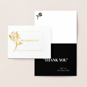 Miss Mrs. Pageant Rose Foil Custom Thank You  Card
