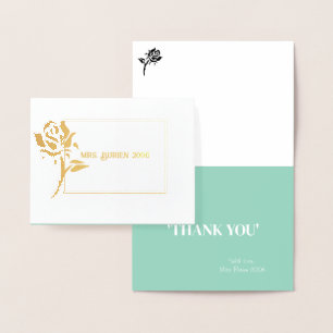 Miss Mrs. Pageant Rose Foil Custom Thank You  Card