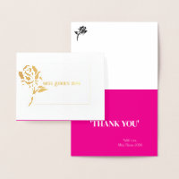 Miss Mrs. Pageant Rose Foil Custom Thank You 