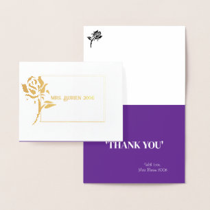 Miss Mrs. Pageant Rose Foil Custom Thank You  Card