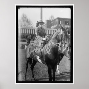Miss Munn and Her Horse Circa 1910-17 Poster