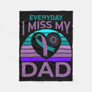 Miss My Dad Heart Sunflower Suicide Awareness Daug Fleece Blanket