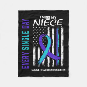Miss My Niece Suicide Awareness Prevention America Fleece Blanket