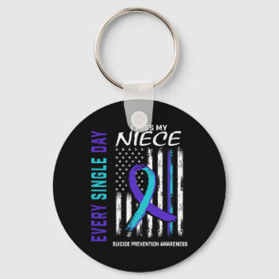 Miss My Niece Suicide Awareness Prevention America Keychain