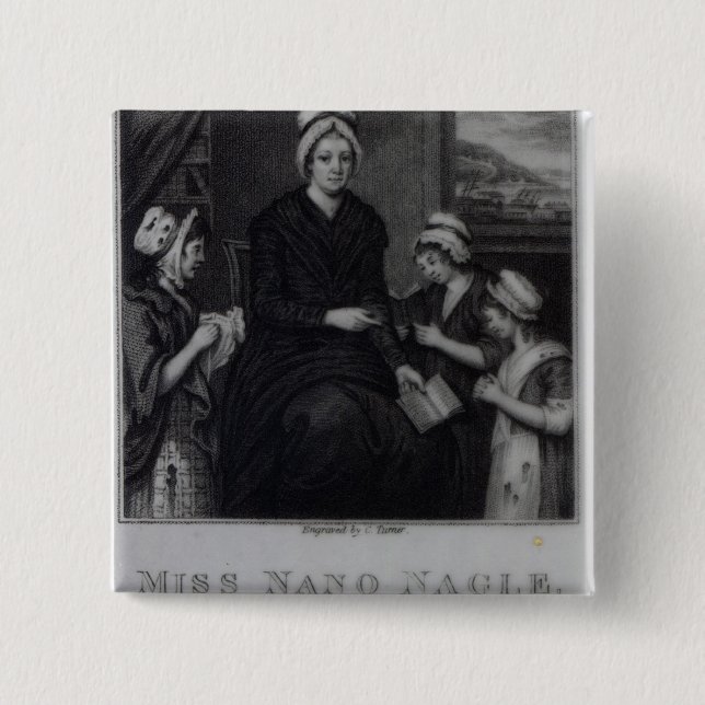 Miss Nano Nagle, 1809 2 Inch Square Button (Front)