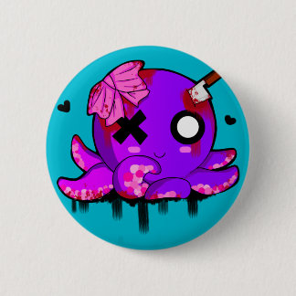 Miss Octopus 2 Inch Round Button