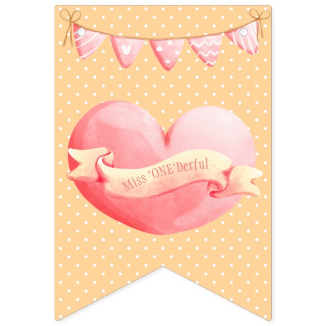 Miss "One" Derful: Whimsical Bunting Flags (First Flag)