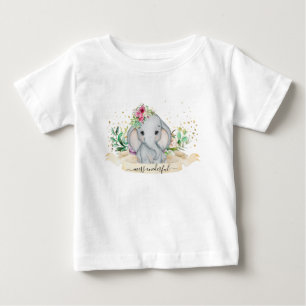 Miss Onederful Baby Elephant Illustration - T-Shirt