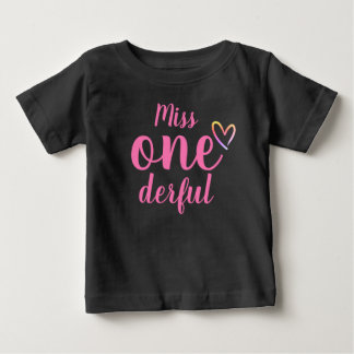 Miss Onederful Baby Girls First Birthday Shirt