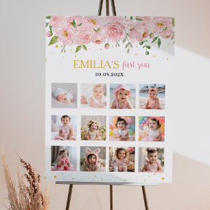 Miss Onederful Birthday 12 Photo Milestone Poster