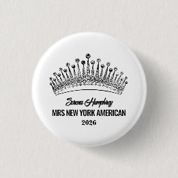 Miss Pageant Button Winner Crown Pin