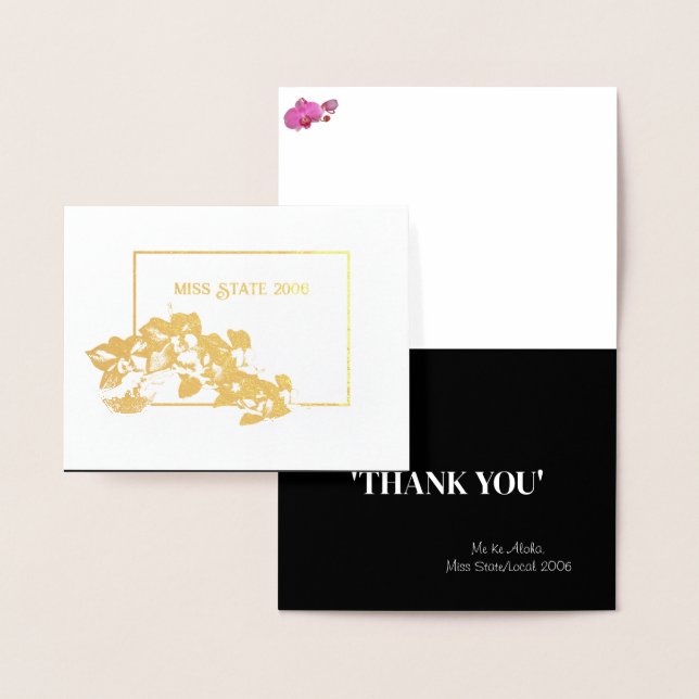 Miss Pageant Crown Orchid Foil Thank You  Card (Display)