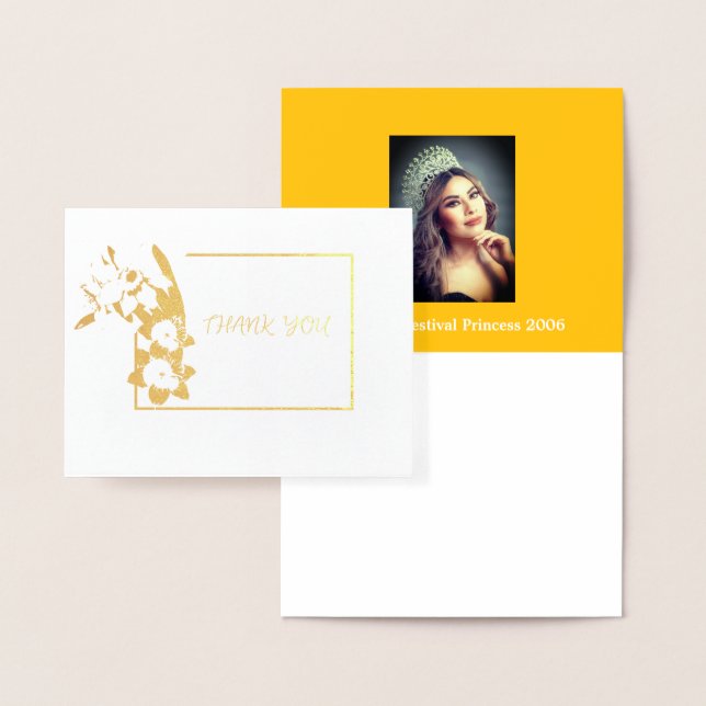 Miss Pageant Photo Daffodil Thank You Foil Card (Display)