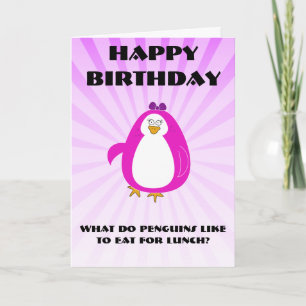 Miss Penguin Greetings Card
