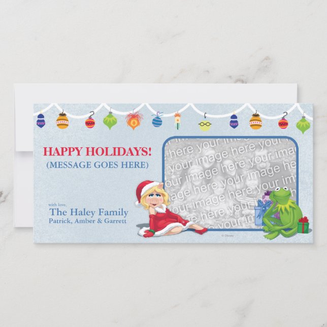 Miss Piggy & Kermit Holiday Photo Card (Front)