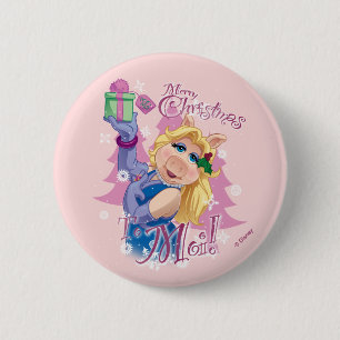 Miss Piggy   Merry Christmas to Moi! 2 Inch Round Button