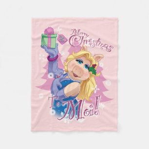 Miss Piggy   Merry Christmas to Moi! Fleece Blanket