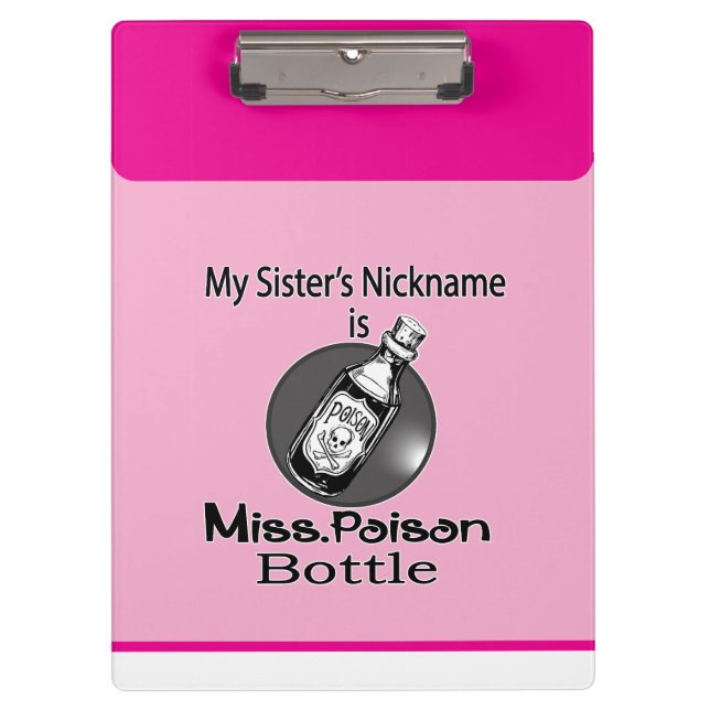 Miss. Poison Bottle By Chennai Indipup Clipboard (Front)