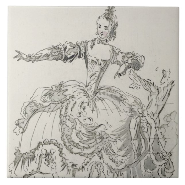 Miss Puvigne as The Living Statue, in Pigmalion, a Tile (Front)