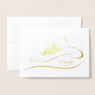Miss Rodeo Pageant Crown Foil Crown Note Card