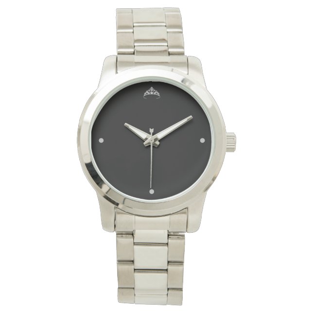 Miss Rodeo Women's Silver Crown Bracelet Watch (Front)
