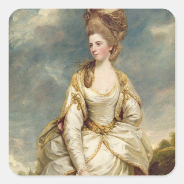 Miss Sarah Campbell, 1777-78 (oil on canvas) Square Sticker (Front)