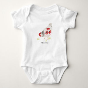 Miss Scarlet Cute Chicken  Baby Bodysuit
